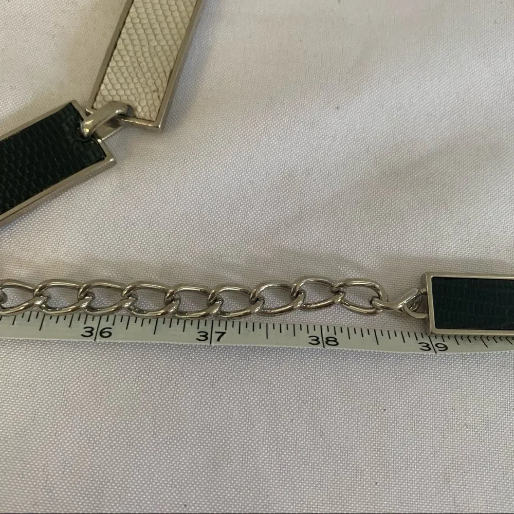 Etcetera Silver Chain Belt - L - EUC